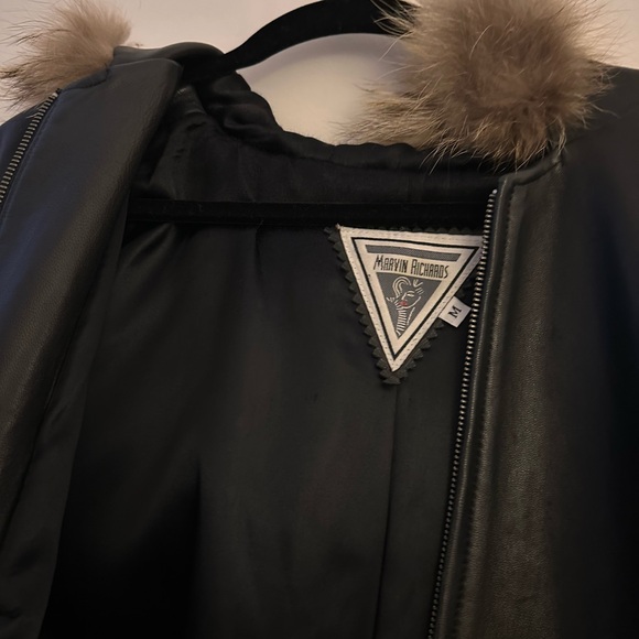 Rare vintage Marvin Richards Genuine Leather Zip Up Coat - Picture 4 of 7